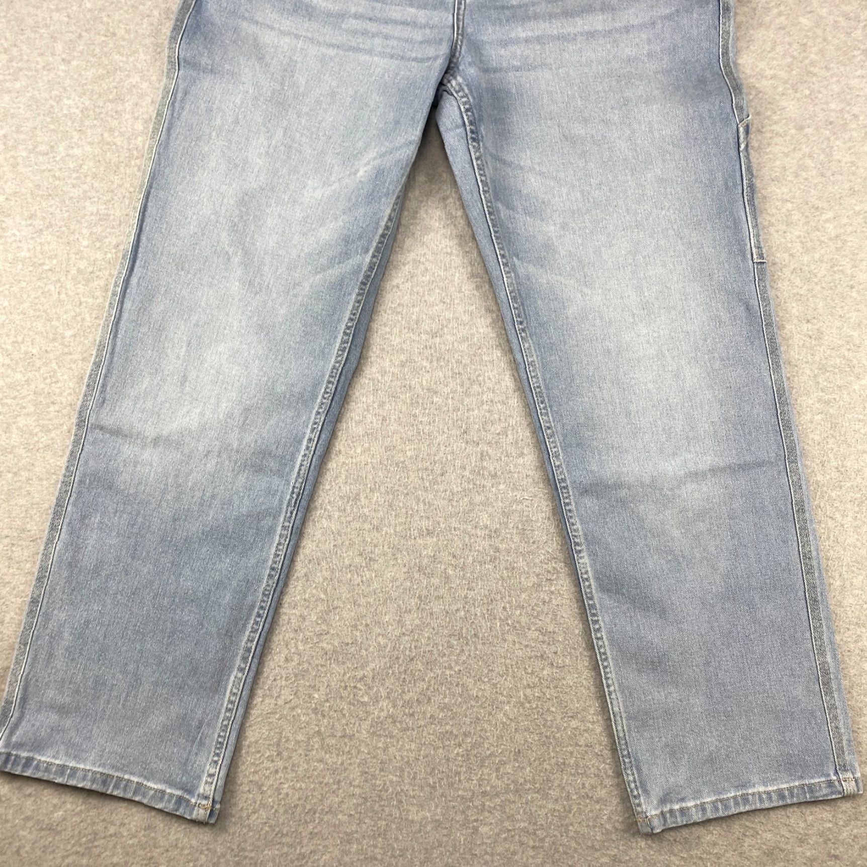 Essentials Amazon Jeans Mens 34X30 Blue Straight Leg Pockets Light Denim Slim 5-Pocket Design Belt Loops Size US 34 / EU 50 - 4 Thumbnail