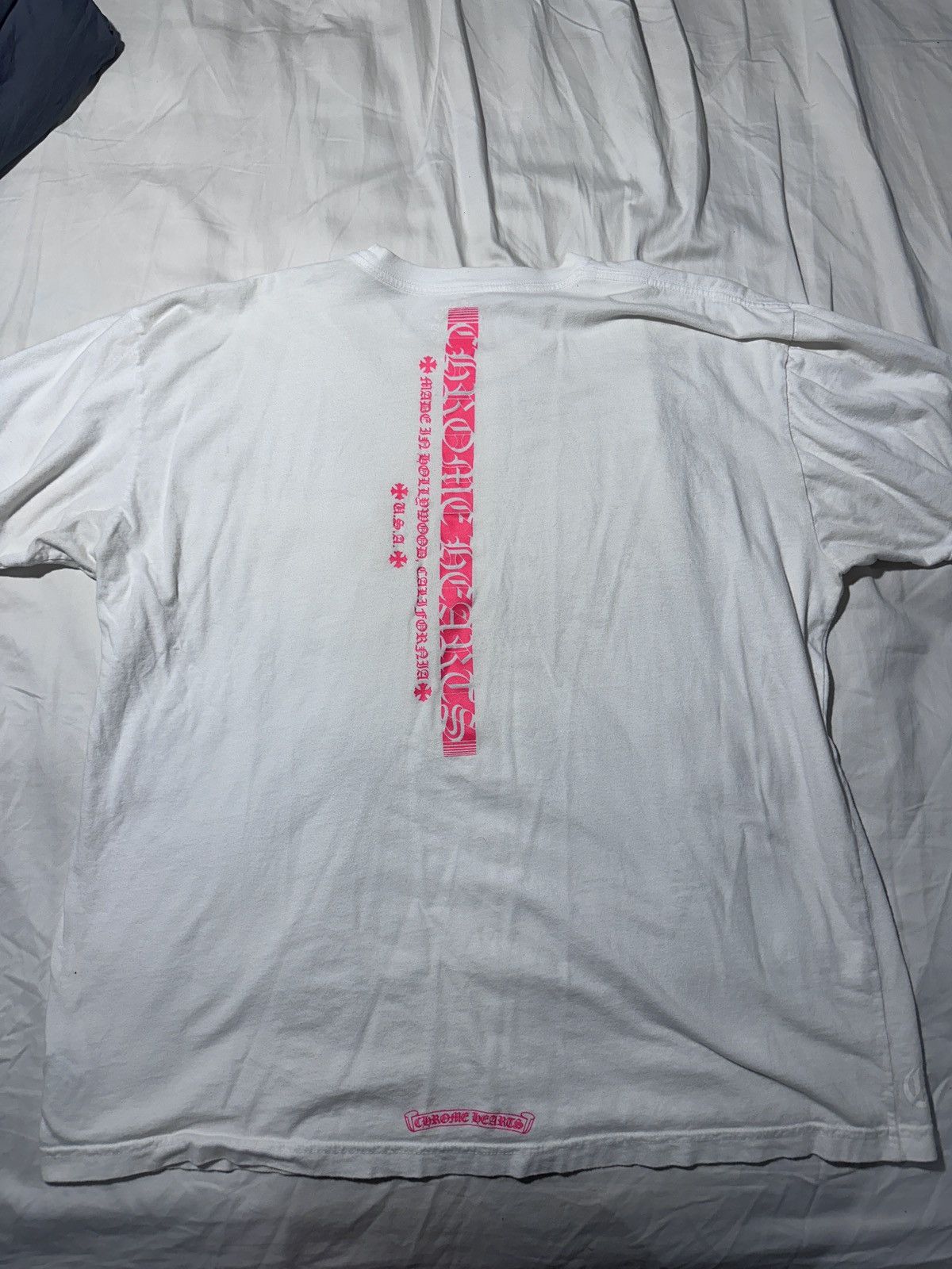 Chrome Hearts Chrome Hearts White/Pink Tracks Pocket Tee Size US XL / EU 56 / 4 - 4 Thumbnail