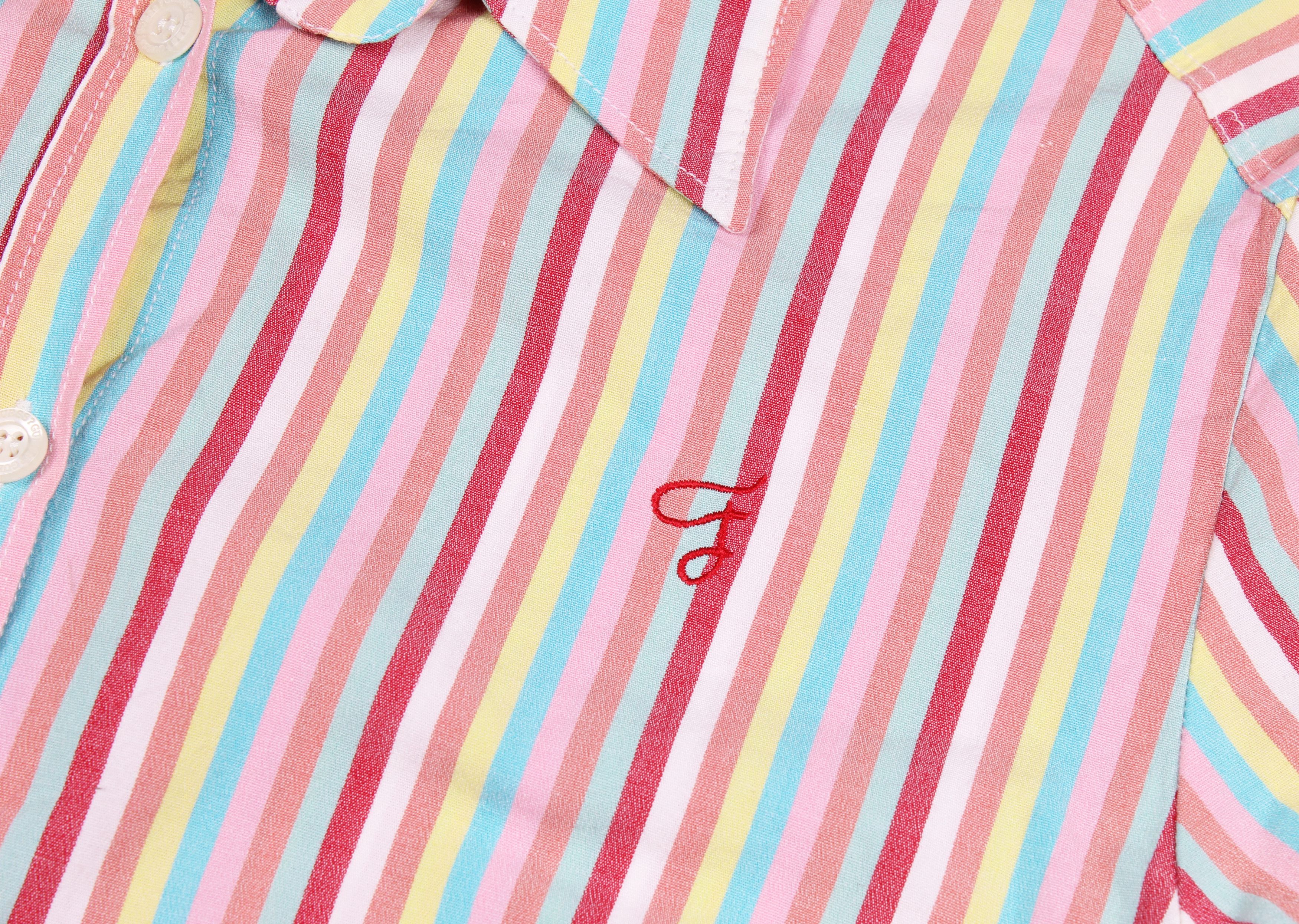 Guess Vintage Guess Cute Y2K Striped Kidcore Short Sleeve Shirt Size S / US 4 / IT 40 - 3 Thumbnail