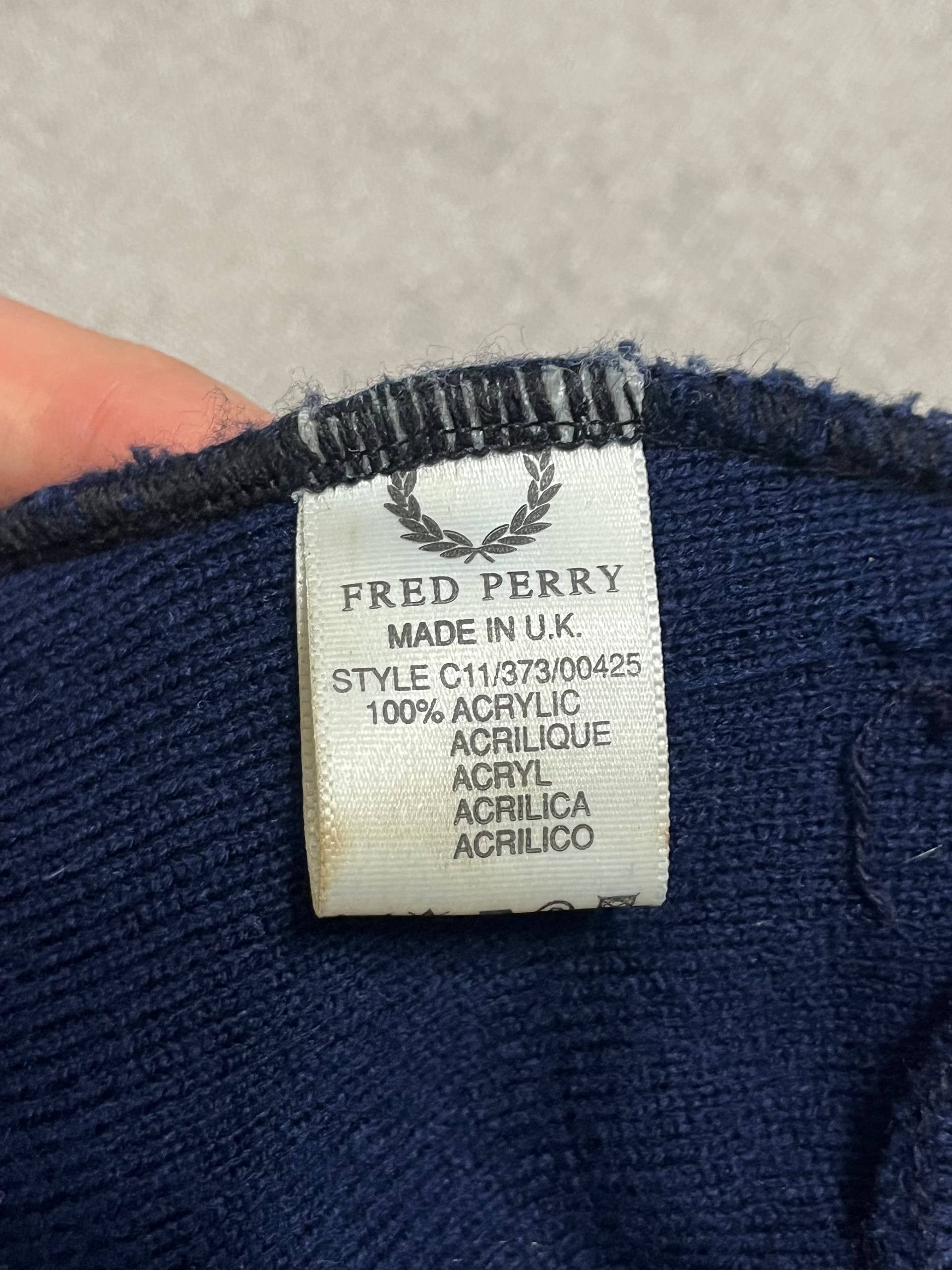 Fred Perry Vintage Fred Perry Men`s Hats Beanie Blue Logo One Size Size ONE SIZE - 6 Thumbnail