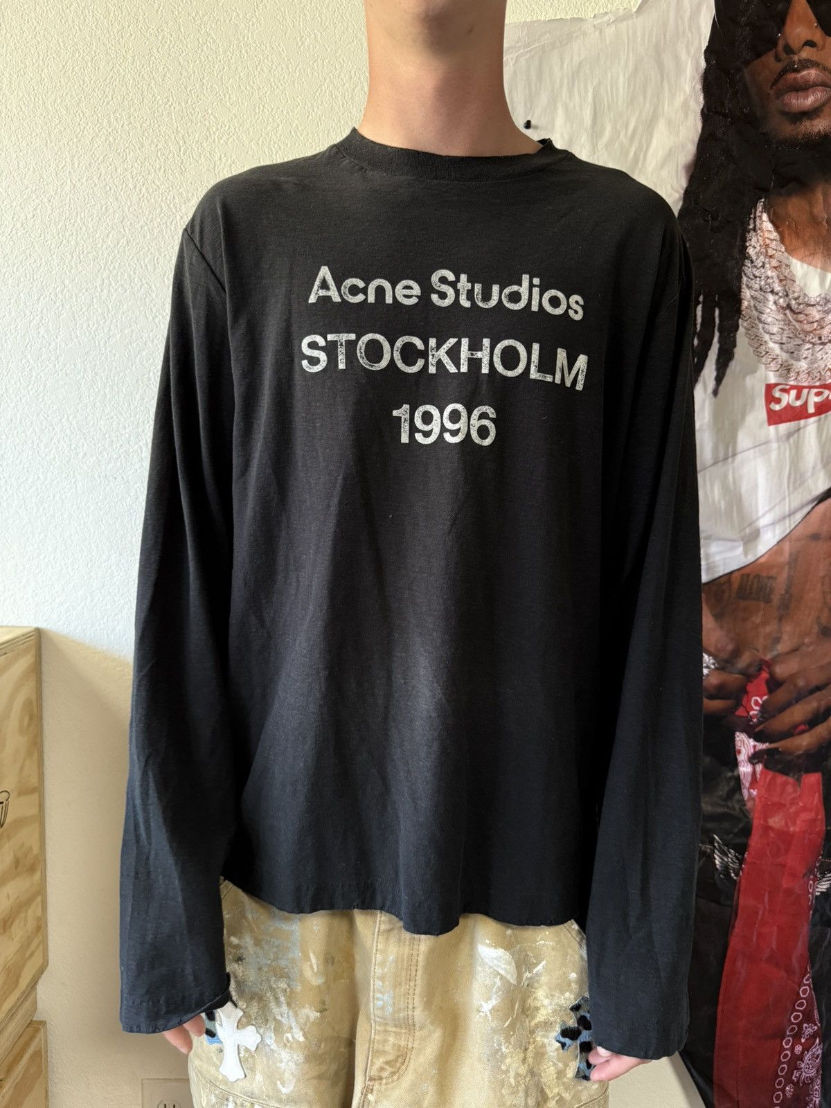 Pre-owned Acne Studios Long Sleeve Black Stockholm Shirt Size S