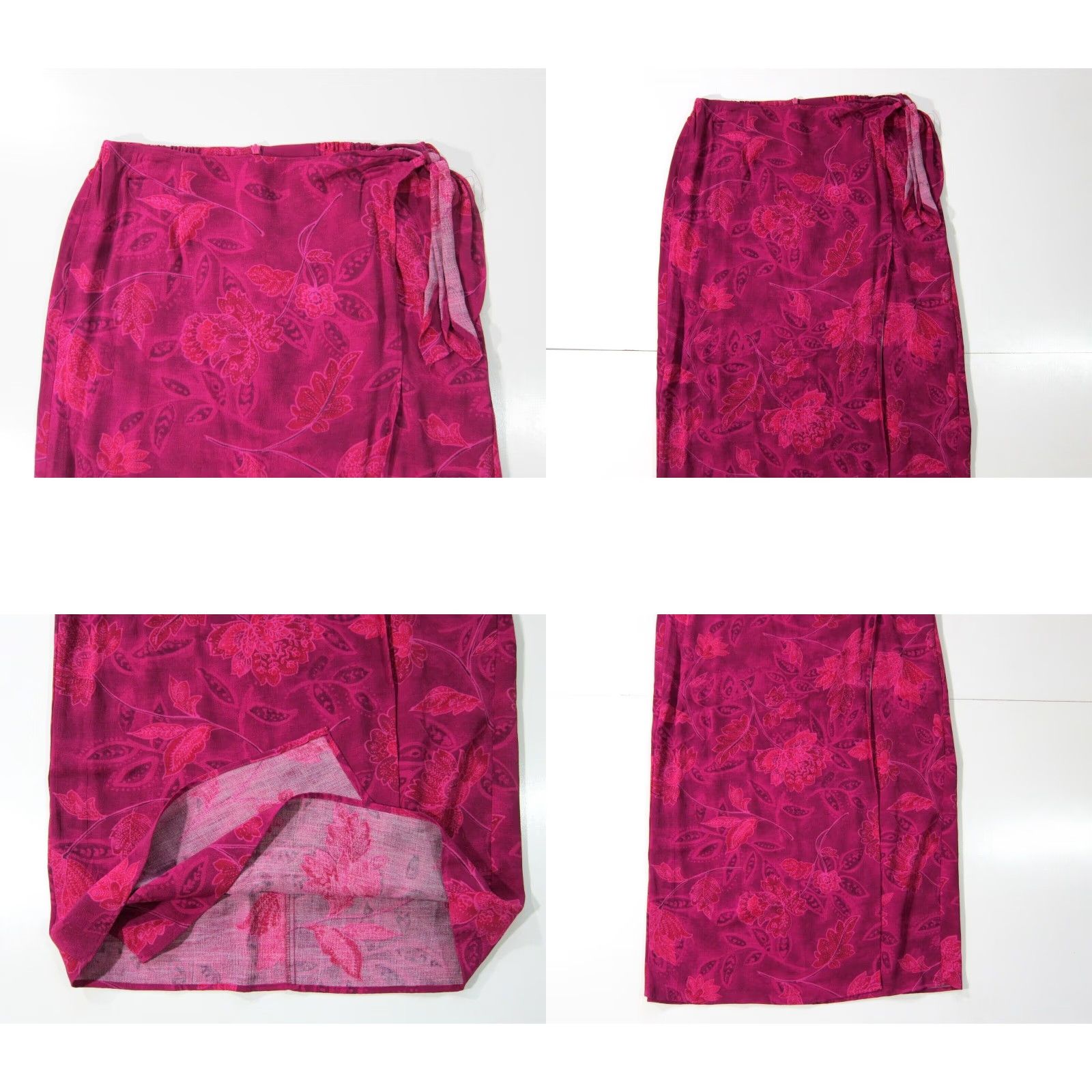 Vintage VINTAGE Toto n ko 100% Rayon Pink Floral Zipper High Rise Long Maxi Wrap Skirt Women 10 Size 32" / US 10 / IT 46 - 8 Thumbnail