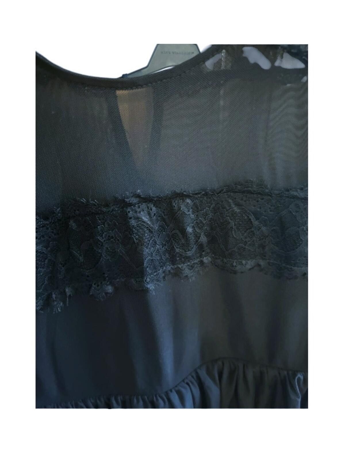 Unknown London Torrid Navy Blue Lace Mesh Tiered Ruffle Dress Plus Size Size ONE SIZE - 2 Thumbnail