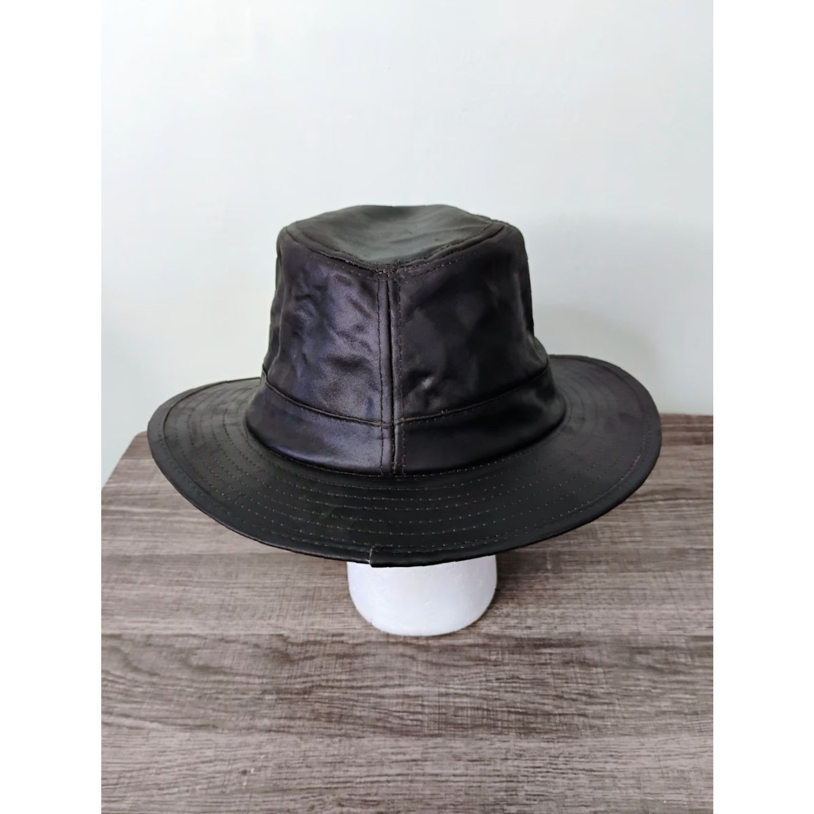 Vintage VINTAGE Henschel Hat Outback Cowboy Camo Hunting Western Rugged Outdoor XL Brown Otter Waxed Cotton blend Fedora Men Size ONE SIZE - 4 Thumbnail