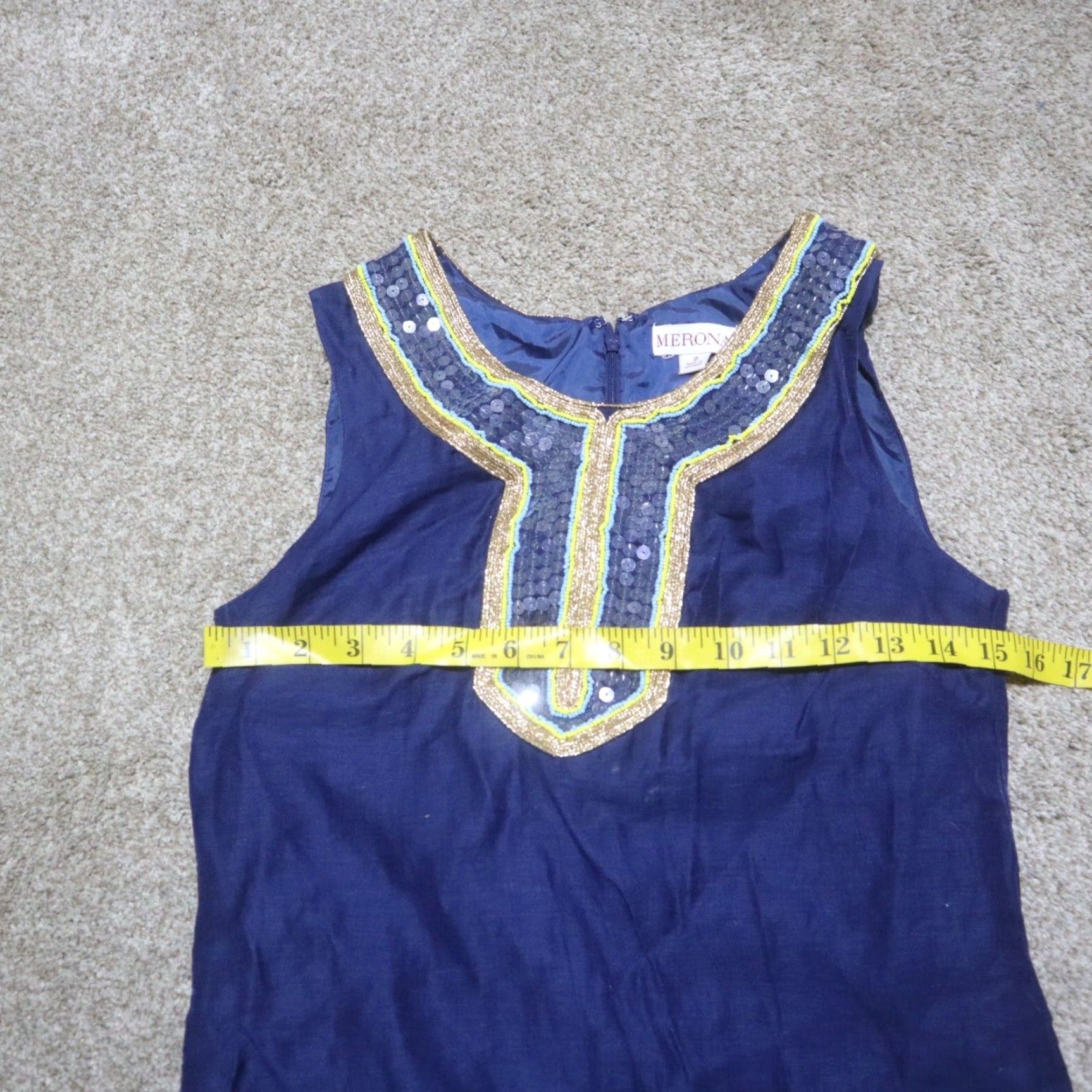 Merona Merona Blue Dress Sleeveless Zip Back Adult Women's Size 2 Size XS / US 0-2 / IT 36-38 - 6 Thumbnail