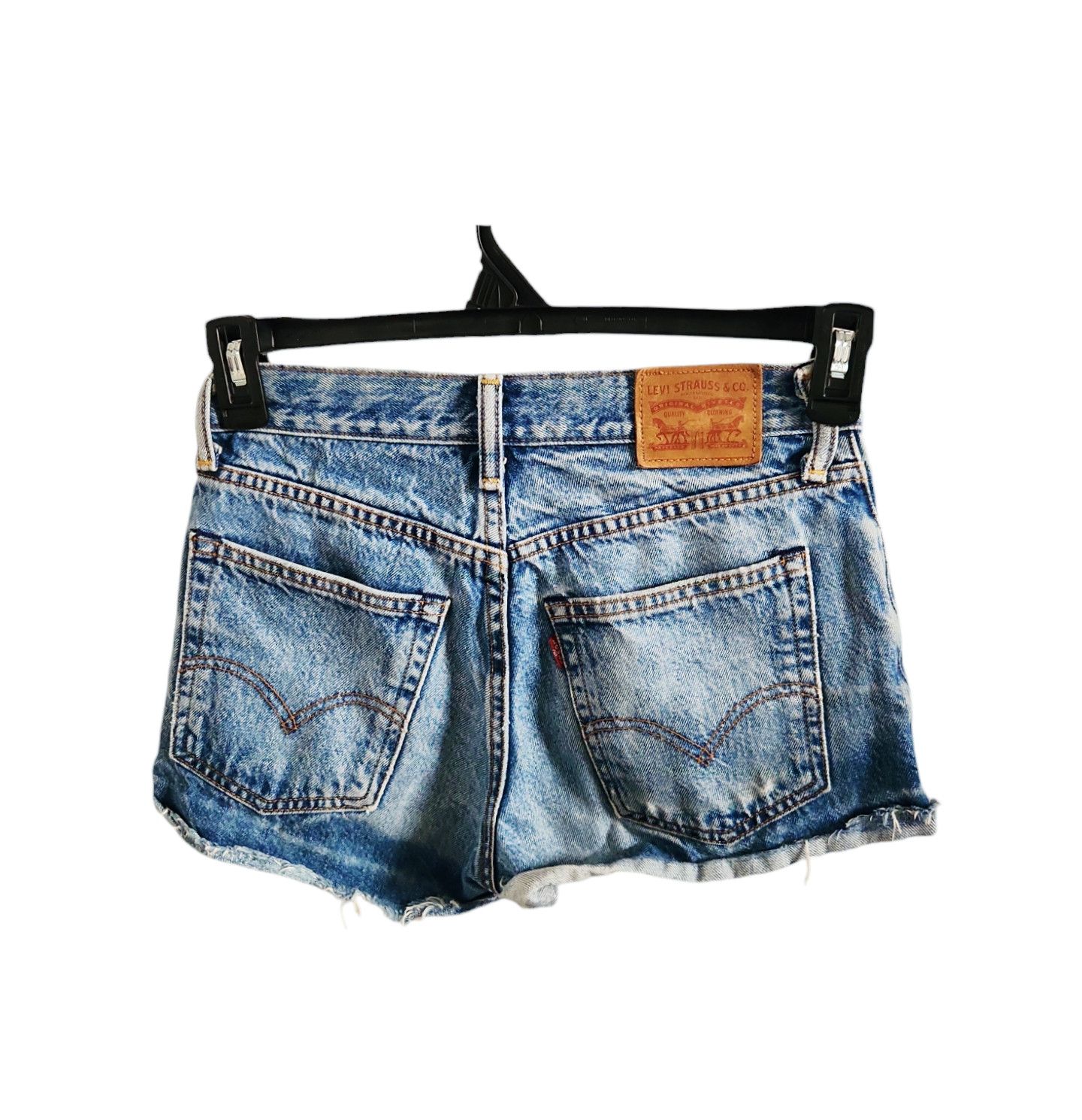 Levi's Levi's Women's Short Distressed Premium Denim Shorts Size 25 Size 25" / US 0 / IT 36 - 3 Thumbnail