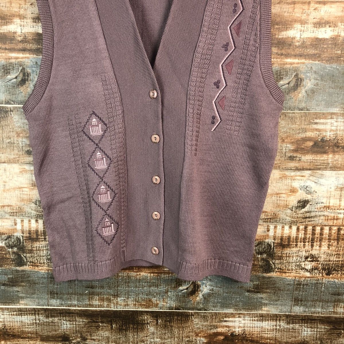 Japanese Brand × Vintage My Mrs Pink Vest Knitwear #A2362 Size L / US 10 / IT 46 - 3 Thumbnail