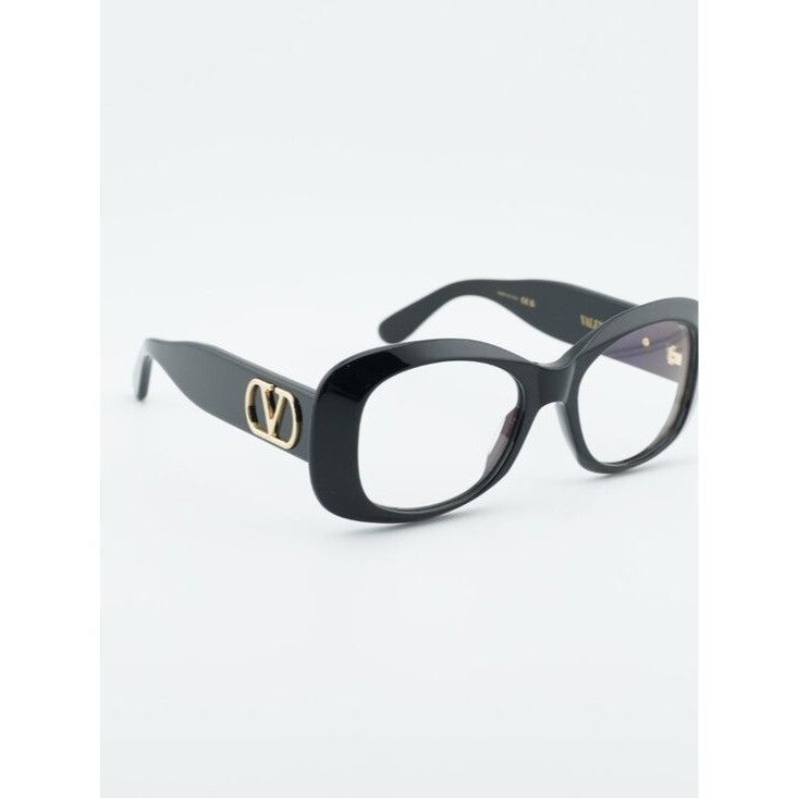 Valentino Valentino VLX-181A Eyeglasses Shiny Black 53mm Square Frame Size ONE SIZE - 3 Thumbnail