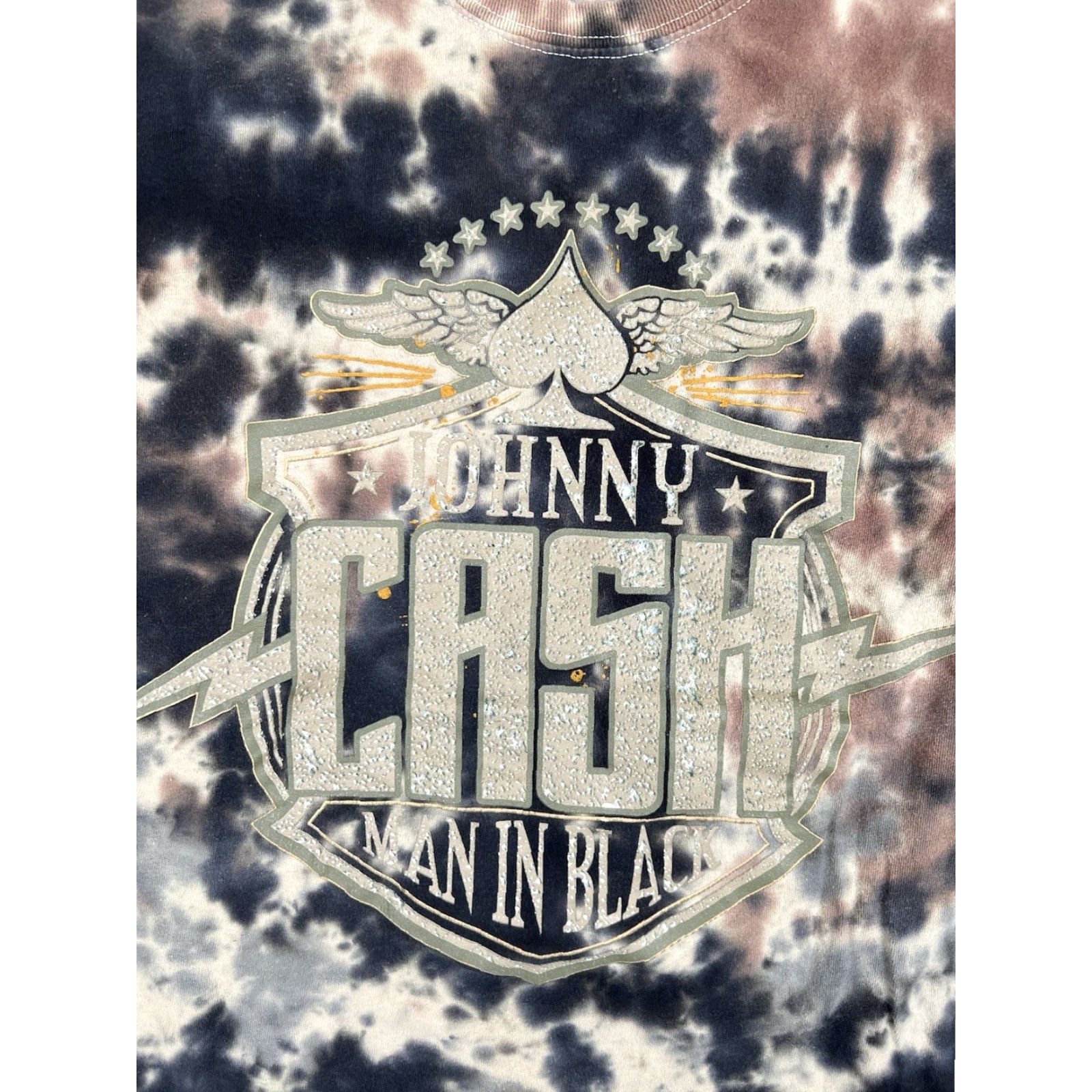 Vintage Johnny Cash Officially Licensed Tie Dye Man In Black T-Shirt Adult Medium Black Mens T-Shirt Music Band Rock Short Sleeve Regular Sized M Size US M / EU 48-50 / 2 - 2 Thumbnail