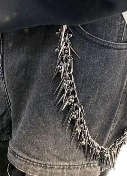 Japanese Brand Retro punk streetweary y2k spike pants pocket wallet chain Size ONE SIZE - 3 Thumbnail