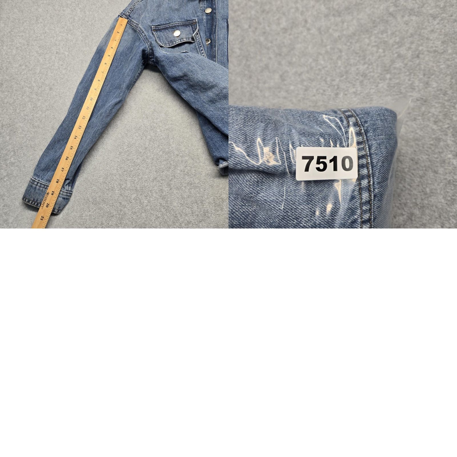 Karl Lagerfeld Karl Lagerfeld Jacket Womens Medium Blue Denim Raw Hem Logo Patch Paris Trucker Size M / US 6-8 / IT 42-44 - 9 Thumbnail