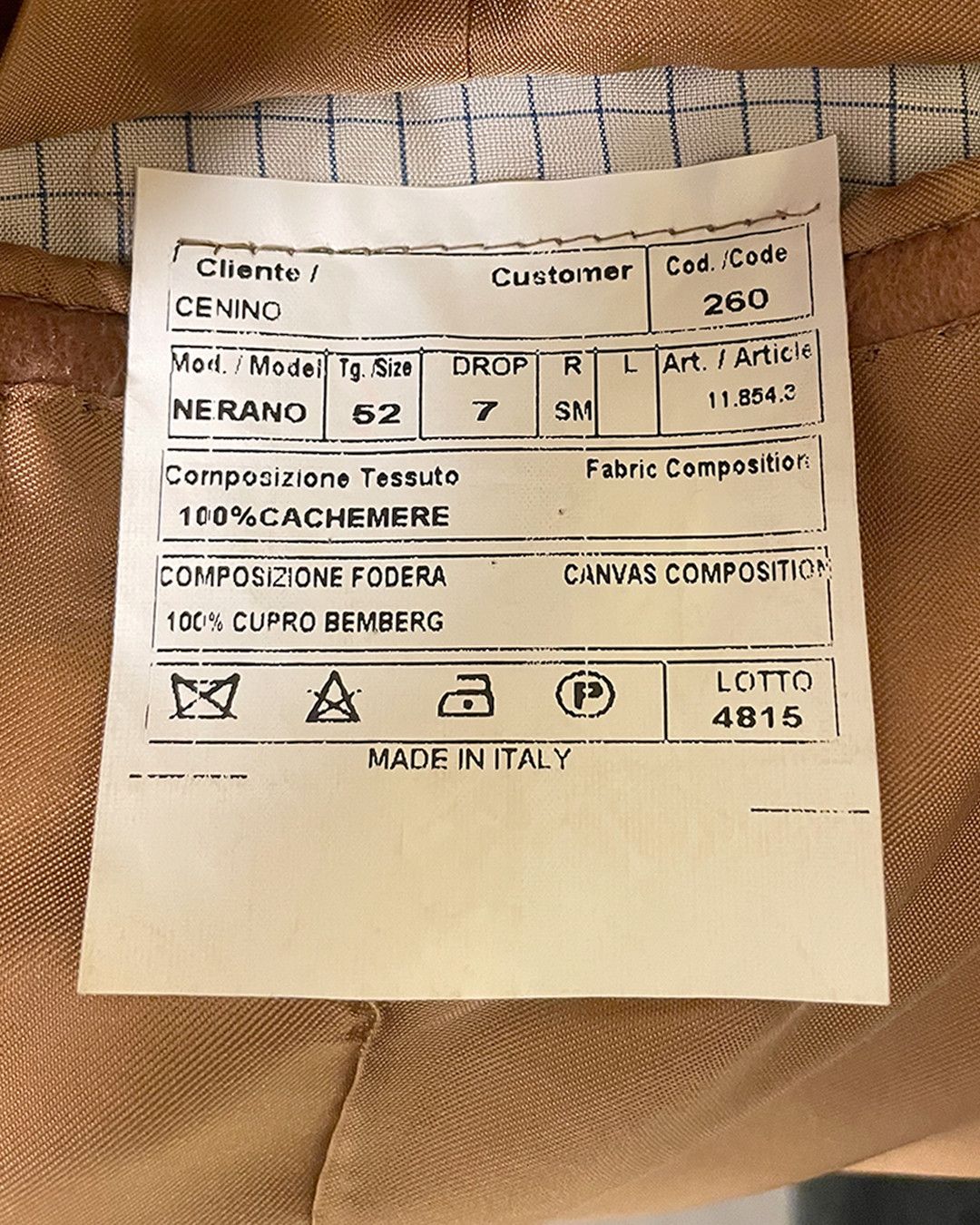 Luigi Borrelli Luigi Borrelli Nerano Brown Cashmere Suit Jacket Size 52R - 8 Thumbnail