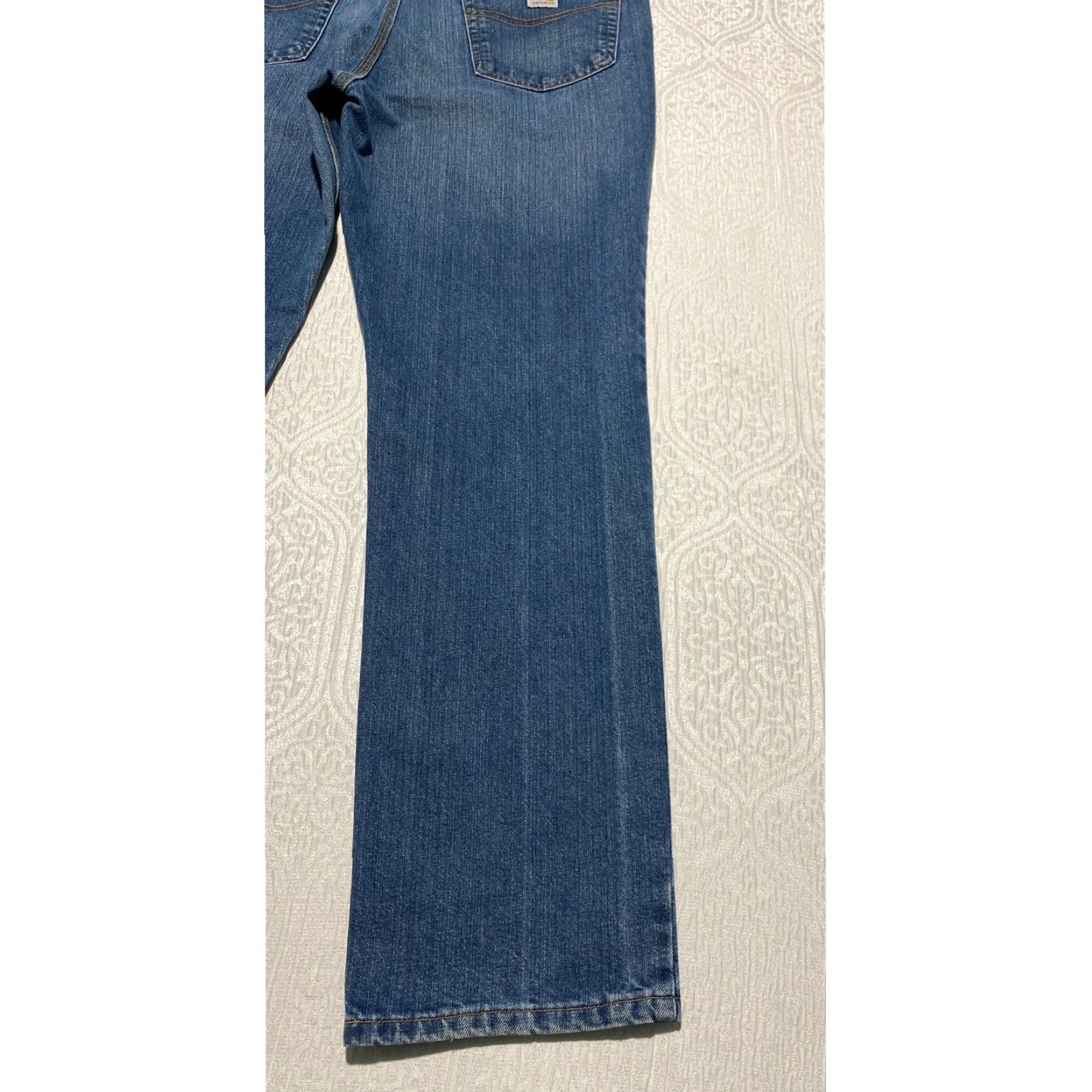 Carhartt Carhartt Jeans Mens 38x32 Medium Wash Blue Denim 101496 420 Regular Straight Denim 5-Pocket Logo Patch Blue Mens Size US 38 / EU 54 - 3 Thumbnail