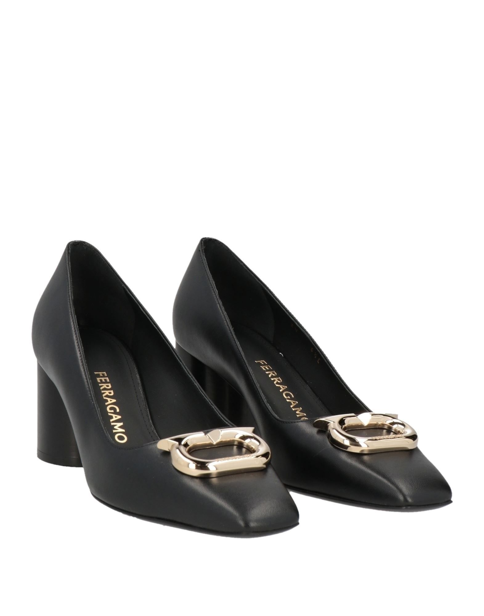 Salvatore Ferragamo o1s1rm1224 Leather Pumps in Black Size US 5.5 / IT 35.5 - 2 Thumbnail
