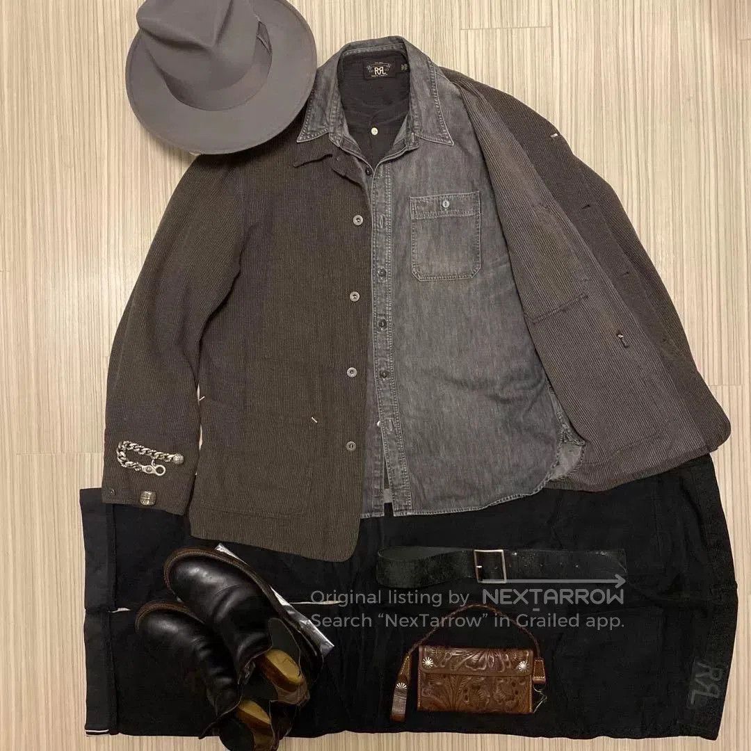 RRL Ralph Lauren double rl takuya kimura stripe chore jacket. Size US L / EU 52-54 / 3 - 2 Thumbnail