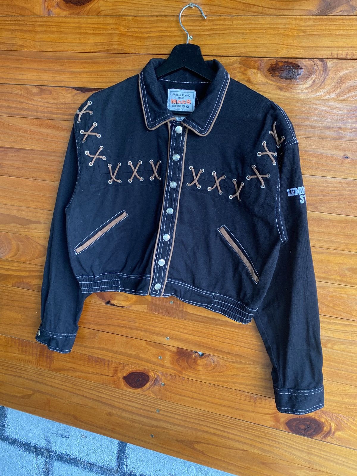Vintage MAG9 Freely Flying Vintage Black Cropped Lace-Up Detailing Size S / US 4 / IT 40 - 4 Thumbnail