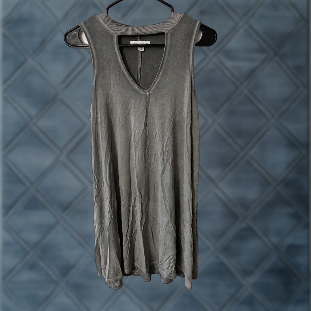 American Eagle Outfitters American Eagle Gray Mini Dress Womens Medium Viscose Blend Sleeveless Halter Ruffle Beach Bohemian Size M / US 6-8 / IT 42-44 - 1 Thumbnail