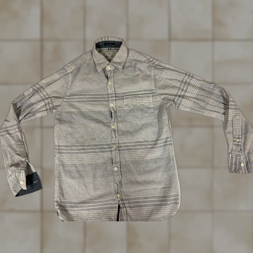 Native Native Code Mens Shirt Small White Button-Down Slim Fit Nylon Knit Long Sleeve Button-Up Collared Size US S / EU 44-46 / 1 - 1 Thumbnail