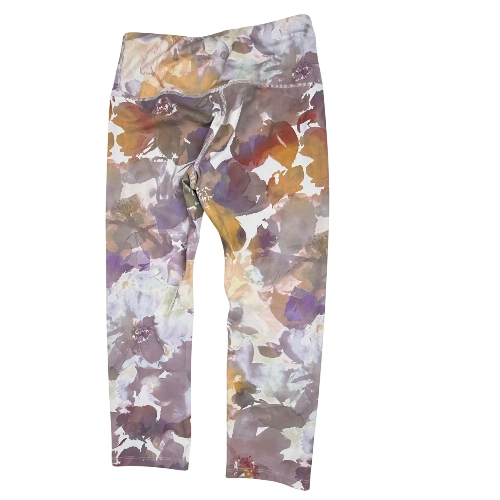 Other Apana Women's Purple Watercolor Floral Crop Leggings Size S Size 26" / US 2 / IT 38 - 4 Thumbnail
