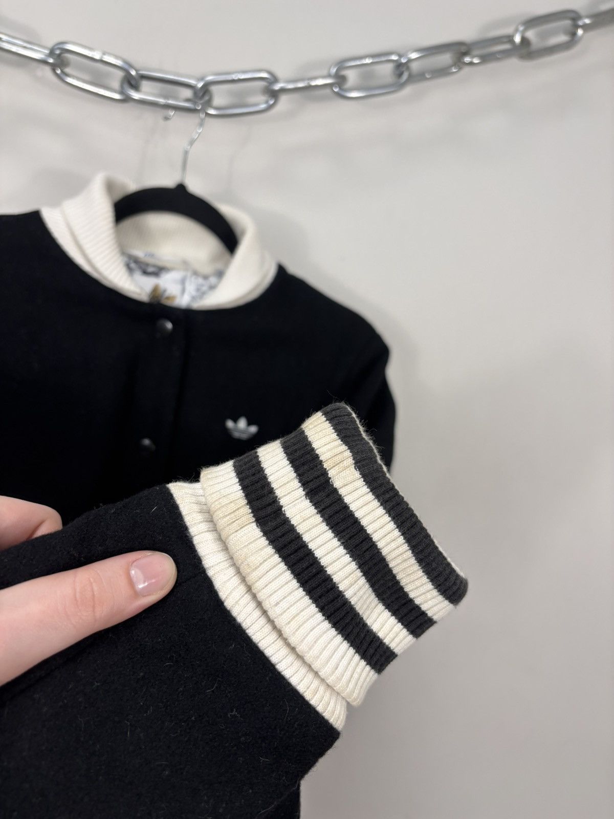 Adidas Adidas X Fafi 2009 Women’s Y2K Black Wool Varsity Jacket Size XS / US 0-2 / IT 36-38 - 10 Thumbnail