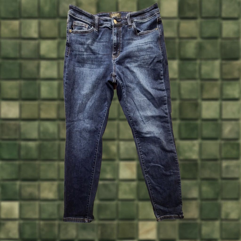 Vintage Judy Blue Jeans Slim Fit High Rise 11 Womens Boot Cut Blue Denim Comfort Distressed Spandex Size 30" / US 8 / IT 44 - 1 Thumbnail