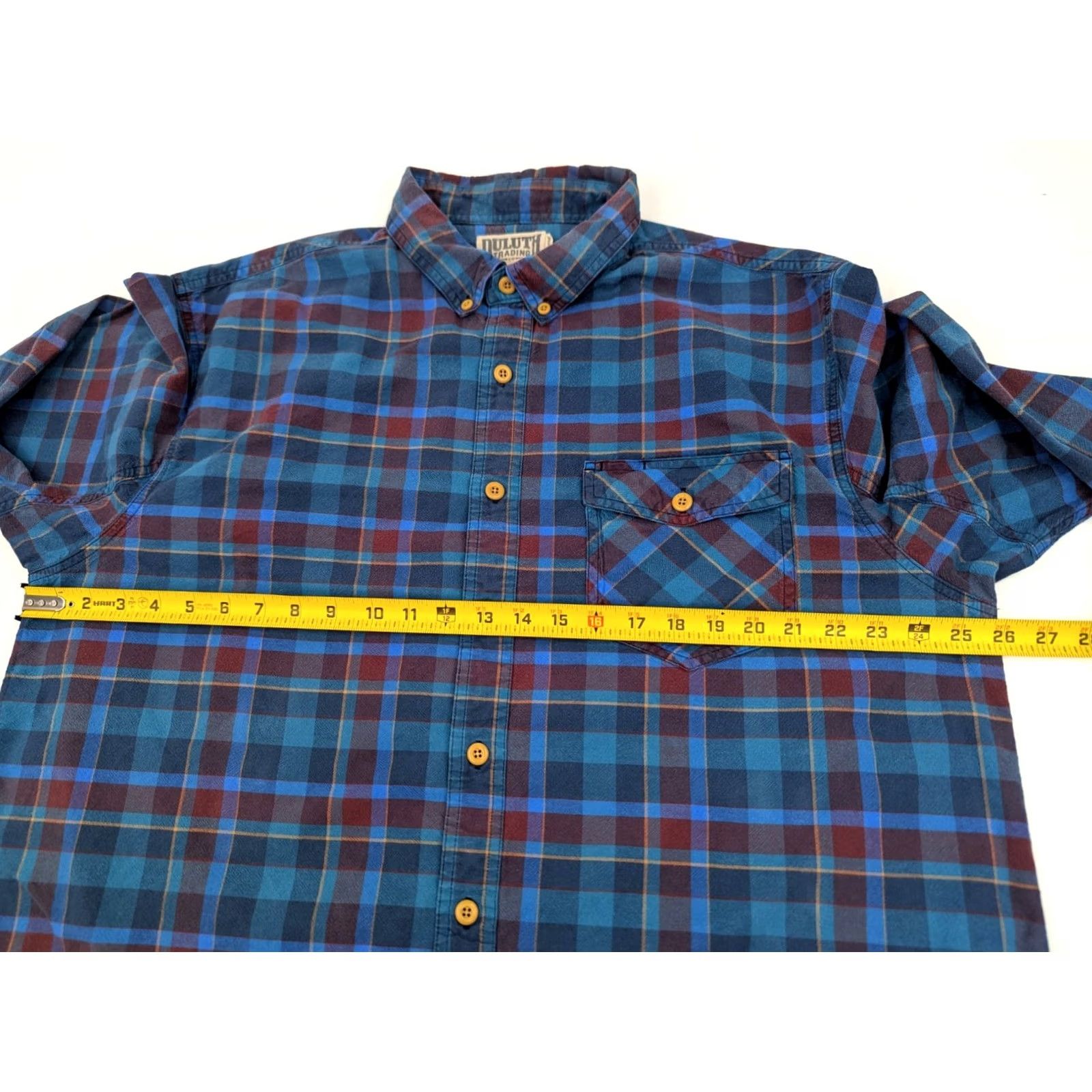 All Blues Duluth Mountain Oxford Flannel Shirt Men’s XL Tall Blue Red Plaid Cotton Button-Up Shirt- Blue, 52 in Chest, Big & Tall, Relaxed Fit Size US XL / EU 56 / 4 - 5 Thumbnail