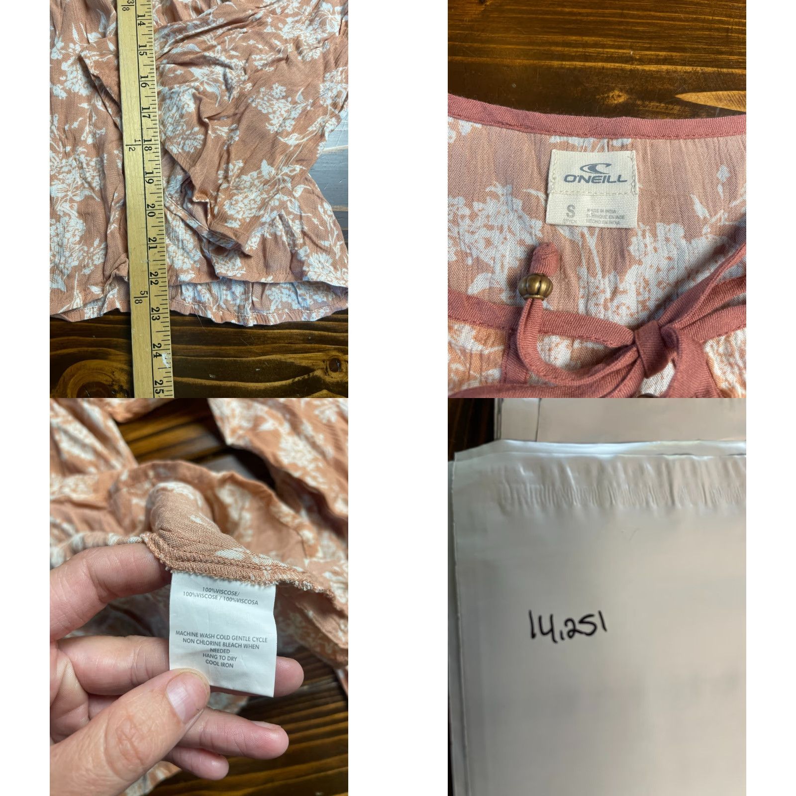 O'Neill O'Neill Shirt Women's Small Pink White Floral Peasant Bell Sleeve Shirt Womens Small Pink Floral Peasant Bell Sleeve Viscose Casual Size S / US 4 / IT 40 - 8 Thumbnail