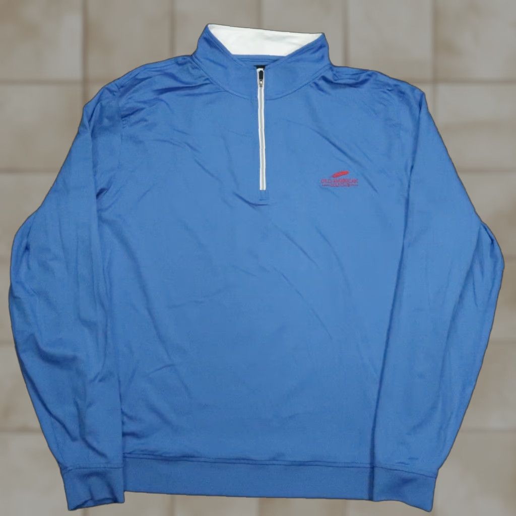 Footjoy FootJoy Pullover Mens XL Blue 1/4 Zip Performance Golf Long Sleeve Mock Neck Stand-Up Collar Casual Activewear Size US XL / EU 56 / 4 - 1 Thumbnail