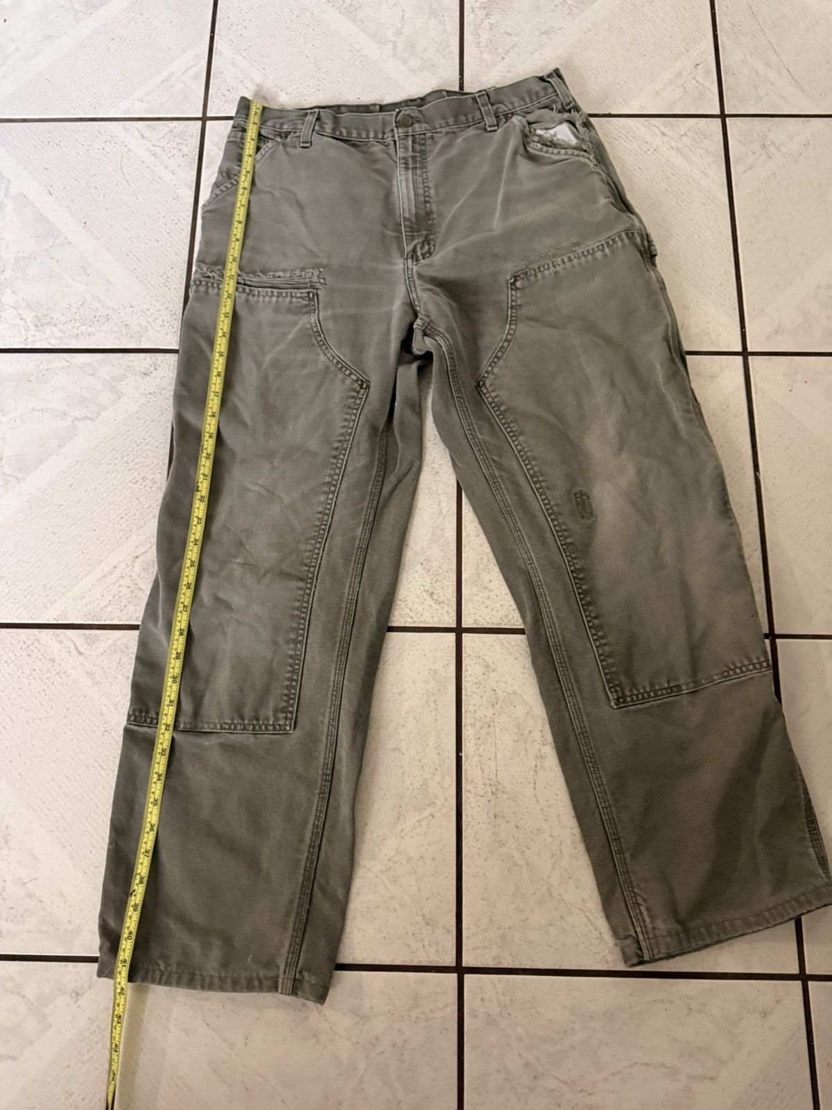Carhartt Vintage olive green Carthartt doubleknee workwear pants Size US 36 / EU 52 - 1 Thumbnail