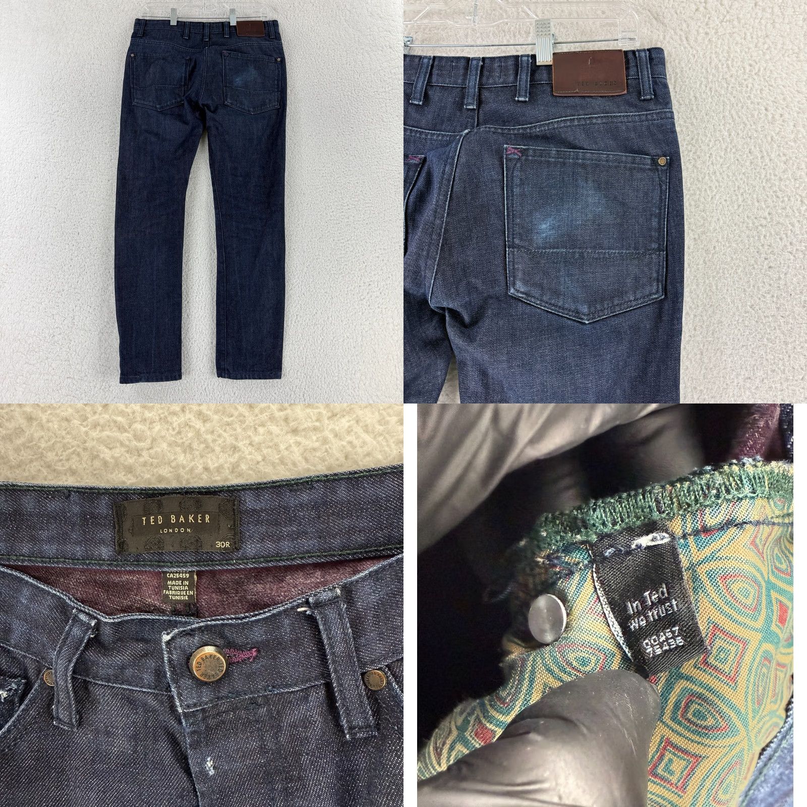 Ted Baker Ted Baker Jeans Mens Size 30 Blue Denim Dark Wash Slim Straight Casual Designer Jeans Size US 30 / EU 46 - 9 Thumbnail