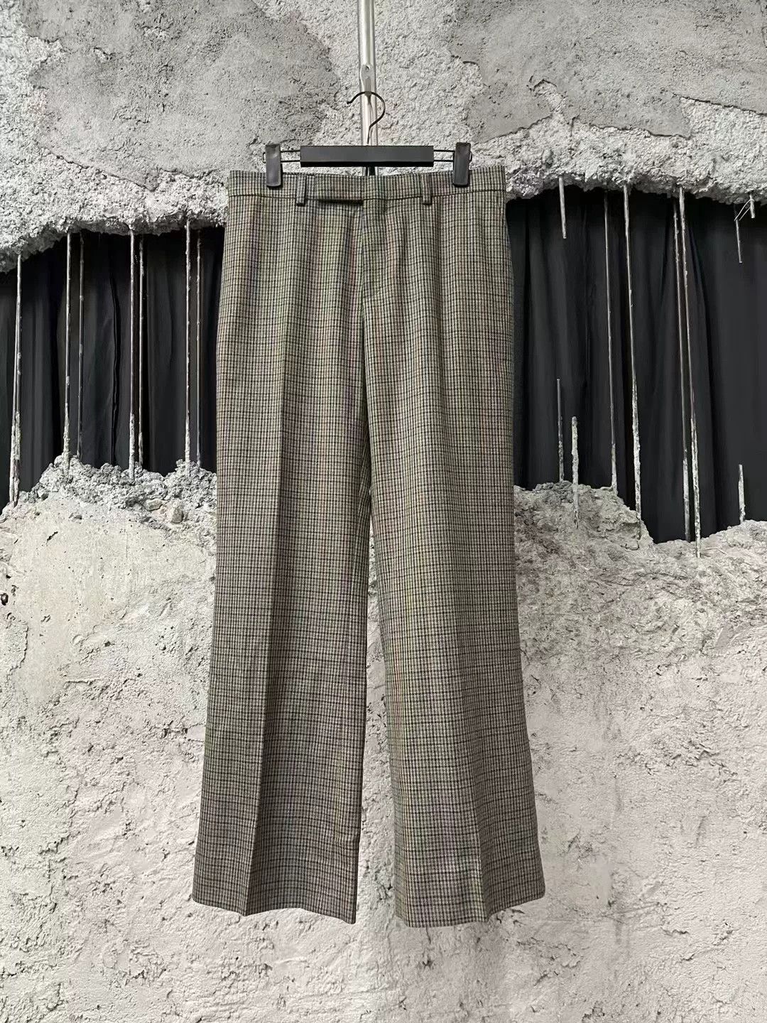 Celine Celine Brown Houndstooth Wool Trousers Size US 7 / EU 40 - 1 Thumbnail