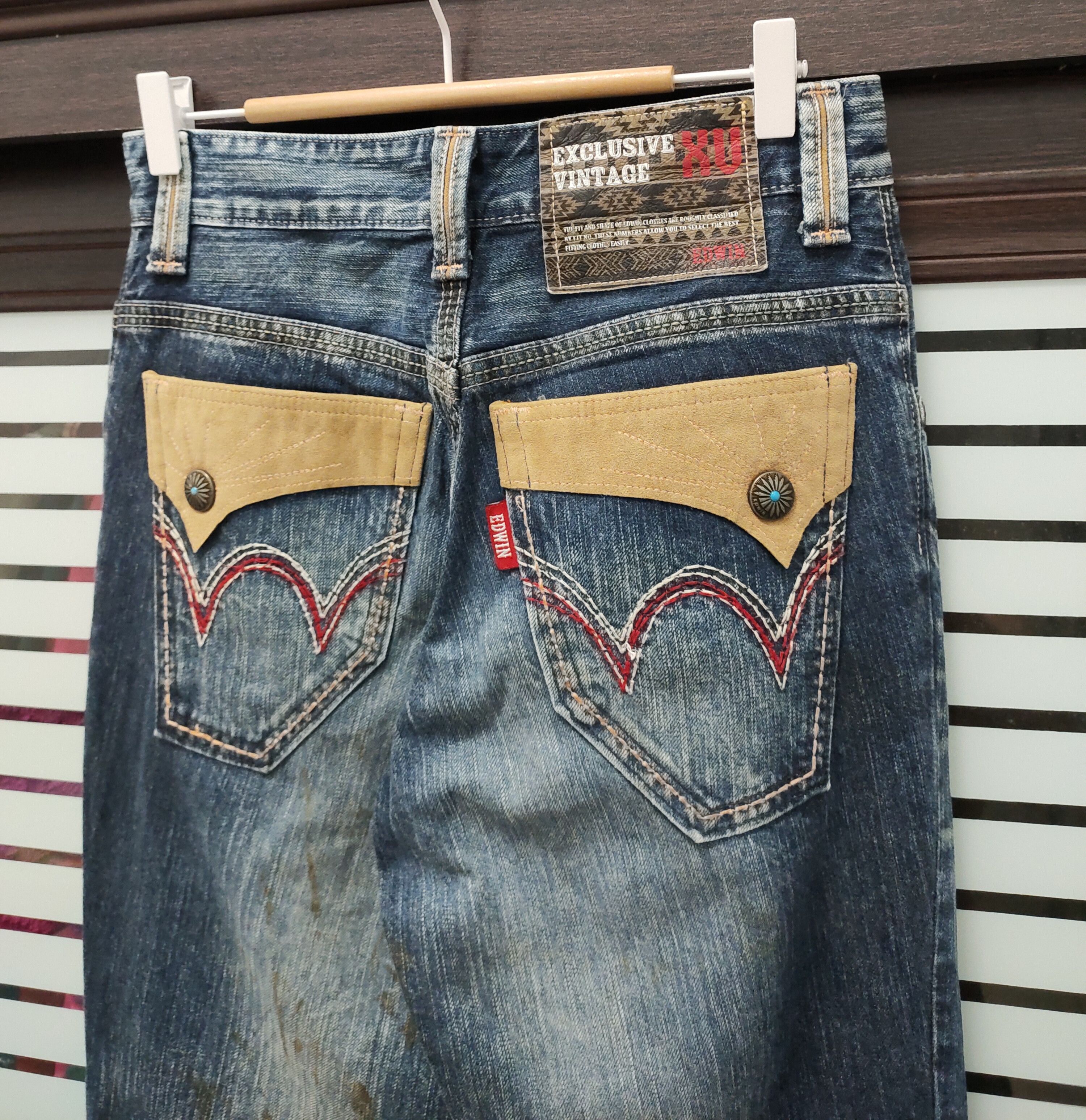 Japanese Brand 💥 Sick Flared Edwin XV Exclusive Vintage Jeans 💥 Size US 30 / EU 46 - 6 Thumbnail