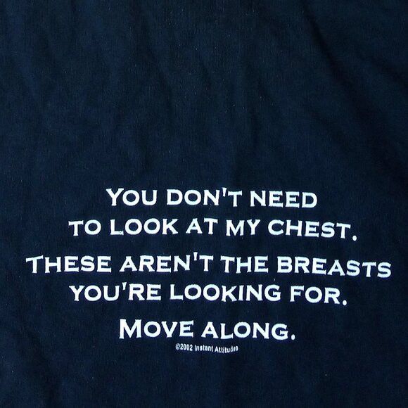 Vintage Vintage Y2K Don't Look At My Breasts T-Shirt Size US L / EU 52-54 / 3 - 1 Thumbnail