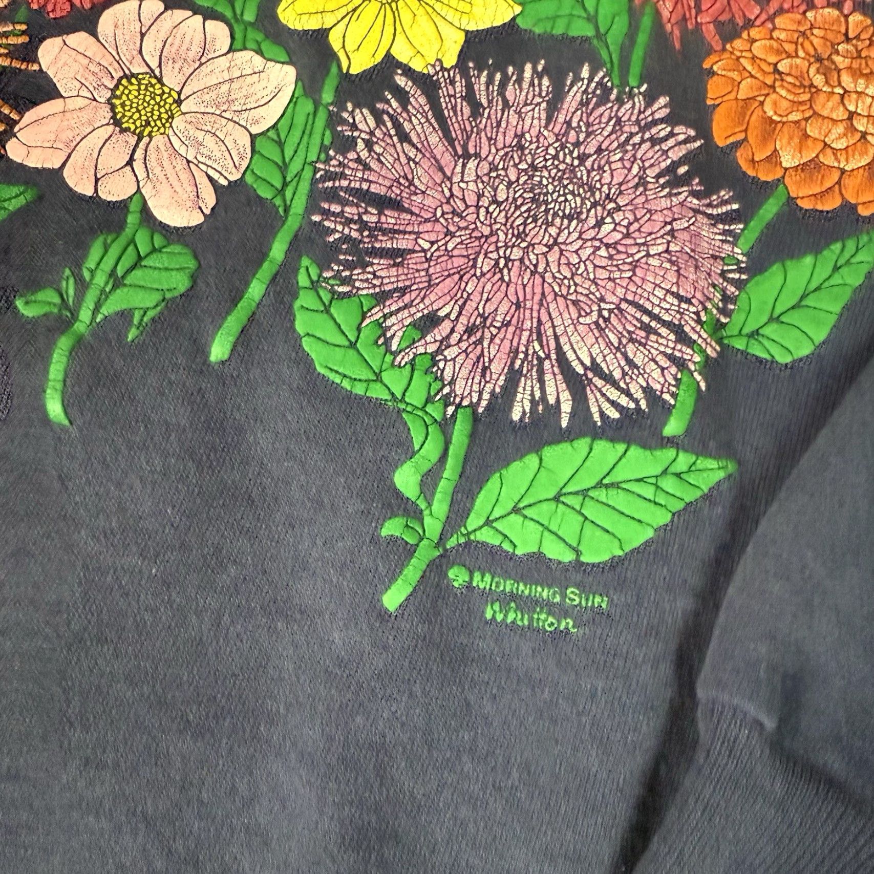 Vintage VINTAGE Morning Sun Floral Sweatshirt Adult L Blue 80s 90s Garden Hippie Retro Graphic Print Embroidered Crew Neck Pullover USA USA Proud Size L / US 10 / IT 46 - 4 Thumbnail