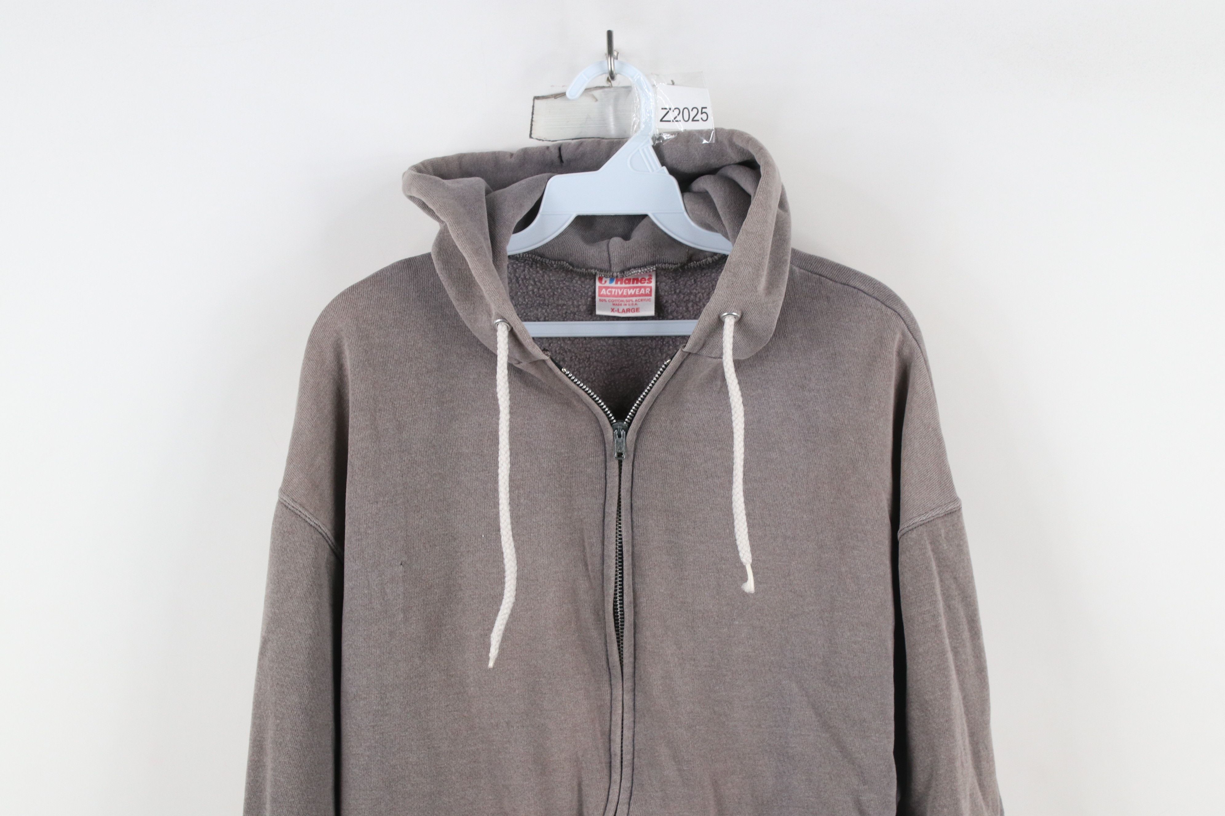 Vintage Vintage 80s 90s Streetwear Faded Full Zip Hoodie Gray USA Size US XL / EU 56 / 4 - 2 Thumbnail