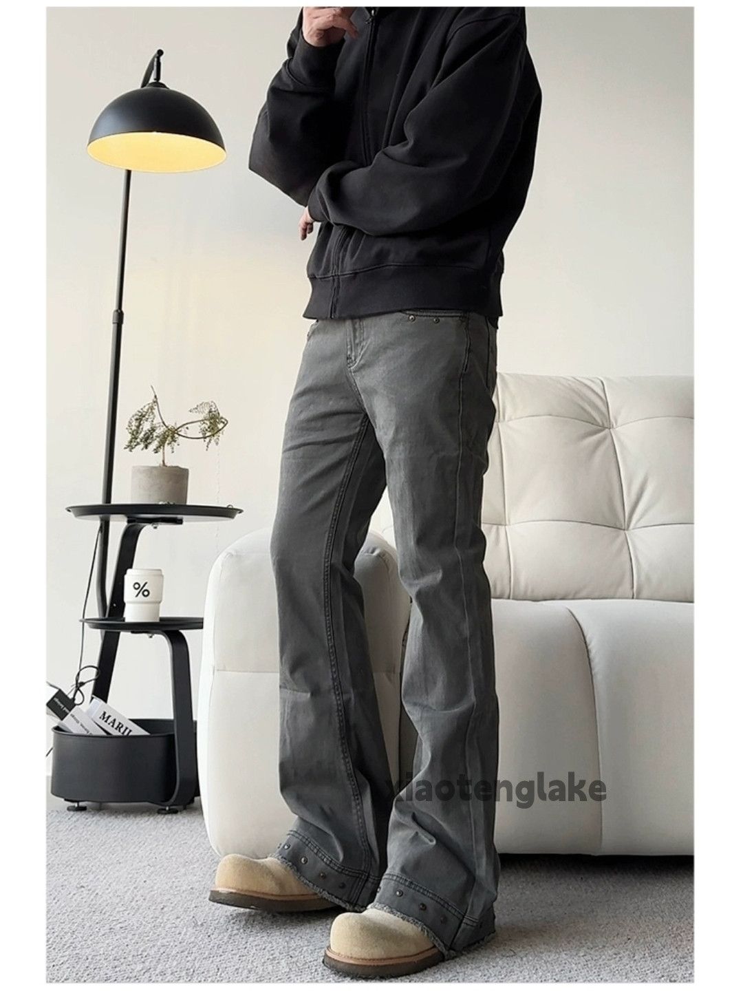 Designer × Japanese Brand × Vintage Utility rivet punk grunge bootcut flared yuppie jeans Size US 32 / EU 48 - 4 Thumbnail