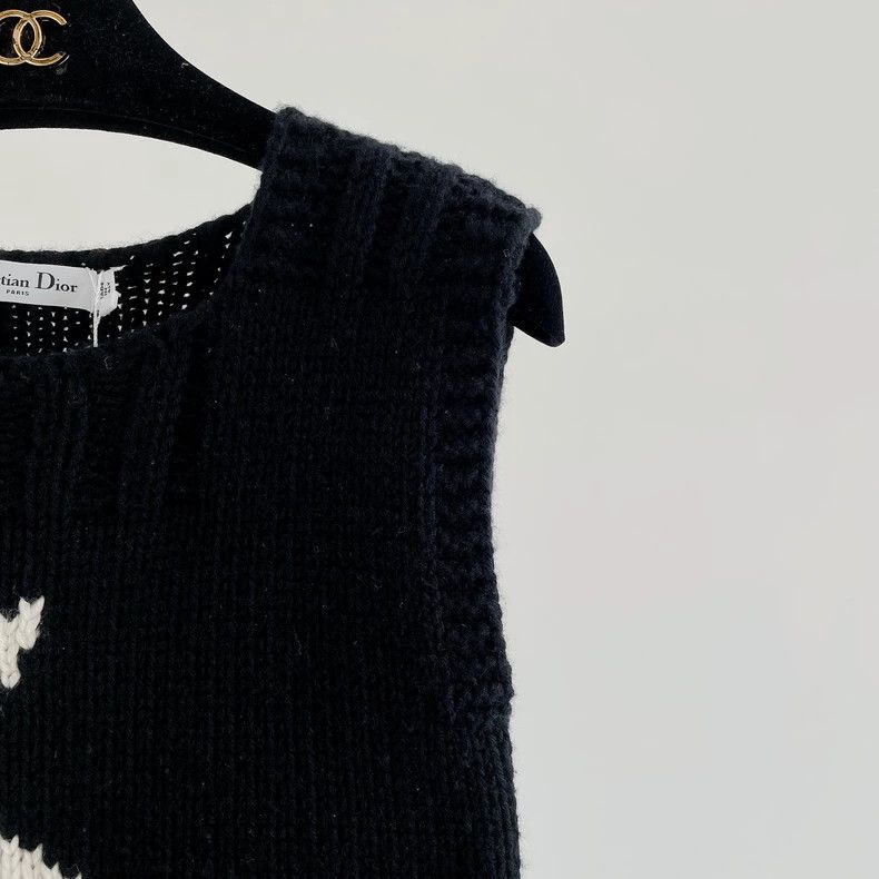 Dior Dior Black knitted sleeveless top Size XXS / US 00 / IT 34 - 3 Thumbnail
