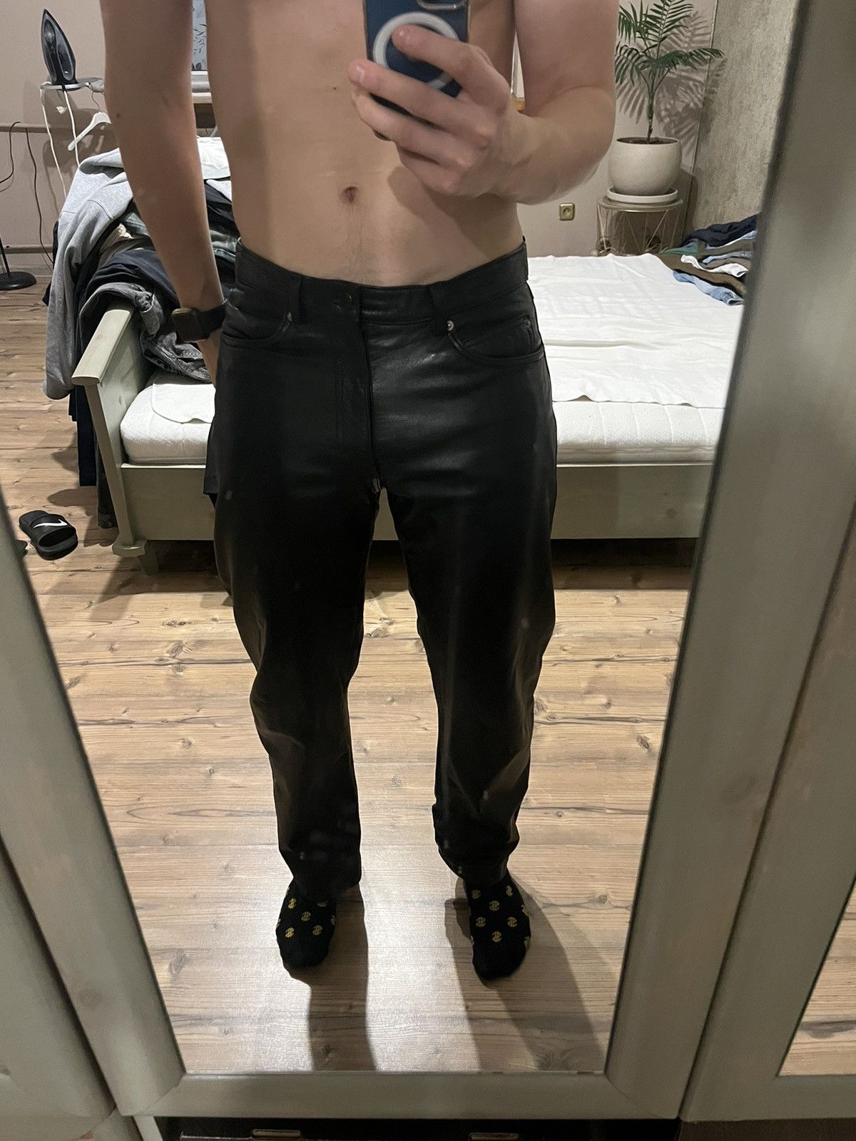 Leather × Vintage Vintage Conwell 32x32 leather classic pants trousers Size US 32 / EU 48 - 3 Thumbnail