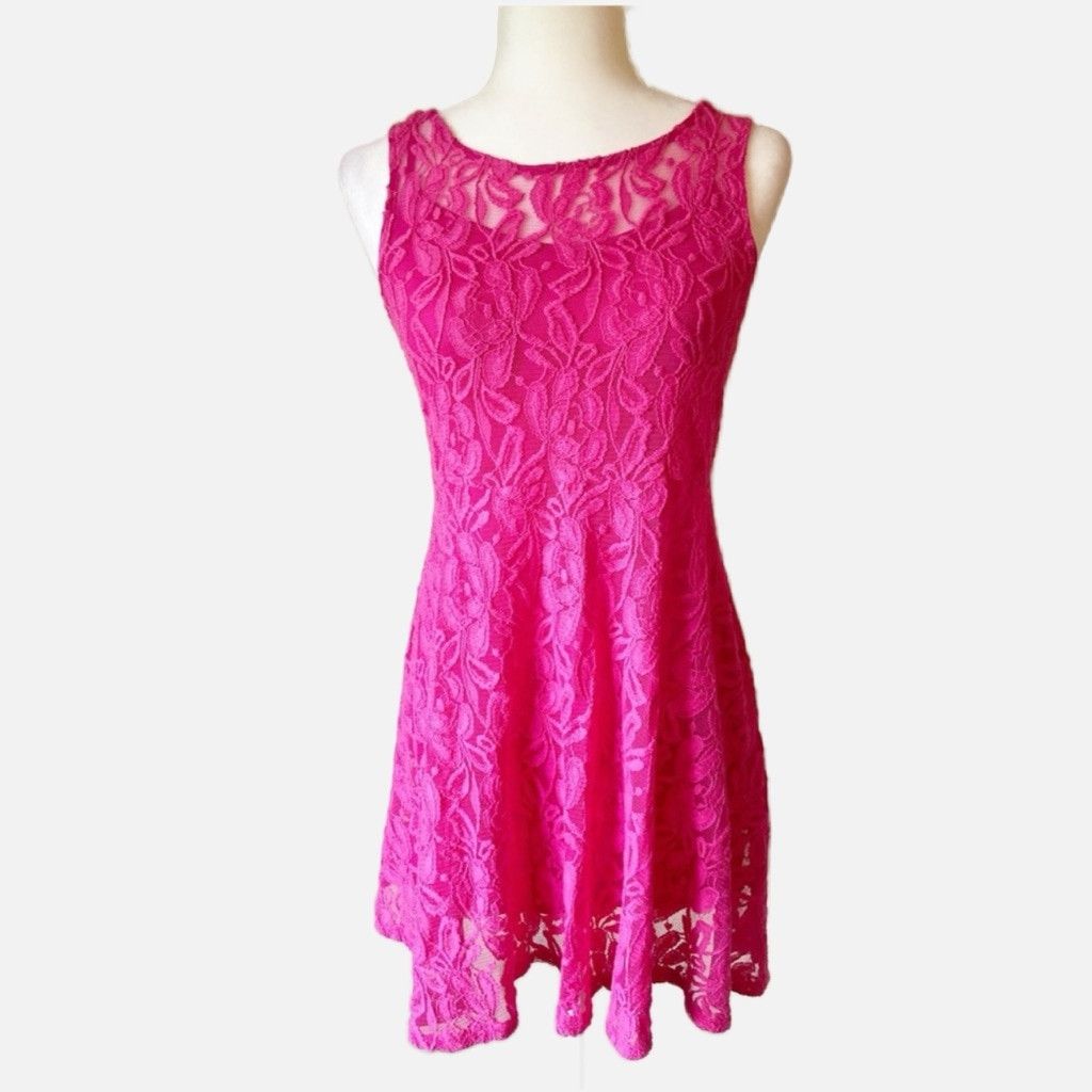 Free People NWT! Free People Lace Swing Dress Hot Pink Size S 2-Piece Size S / US 4 / IT 40 - 3 Thumbnail