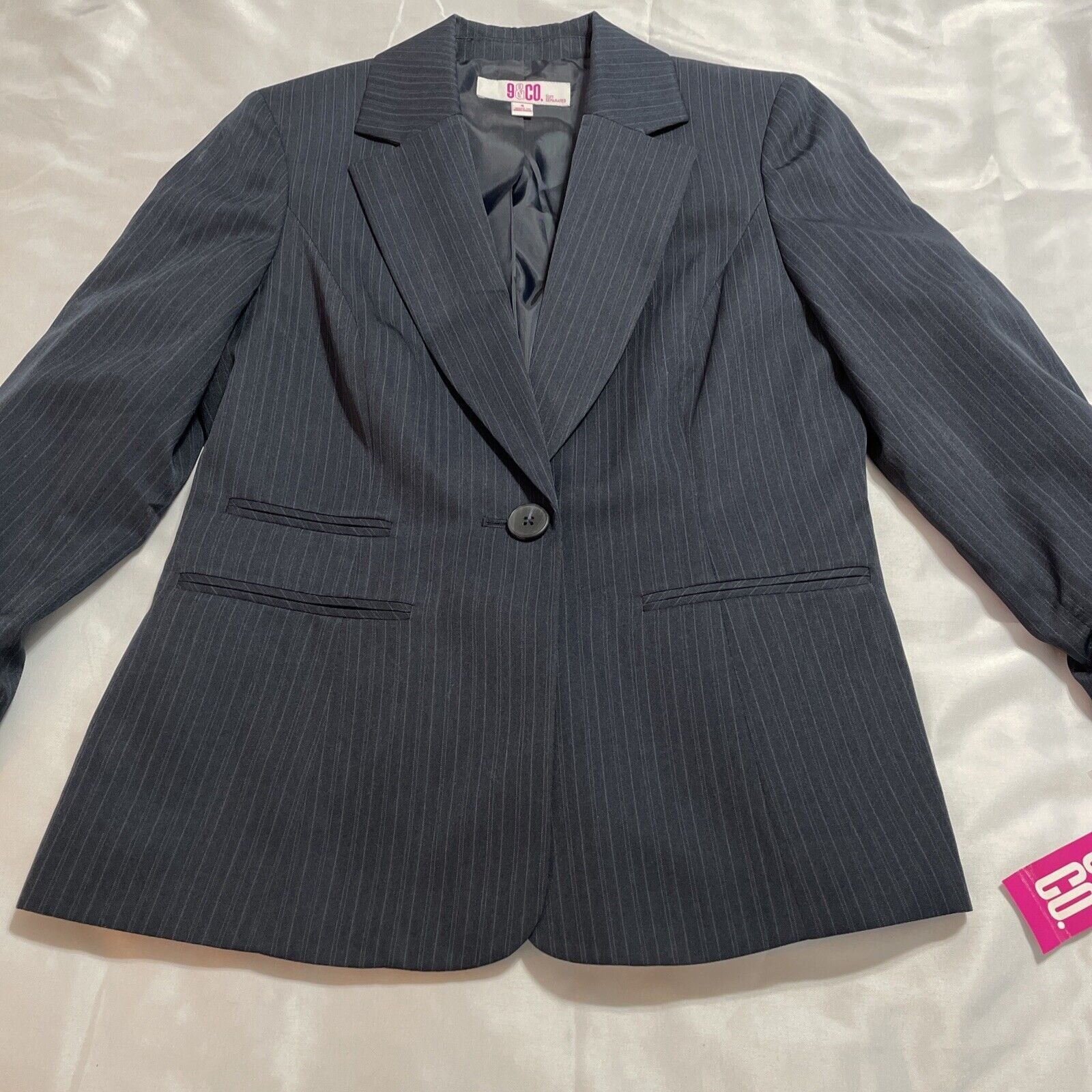 Nine West Nine West Women's Blazer Jacket June Navy Blue Pin Striped S Size S / US 4 / IT 40 - 5 Thumbnail