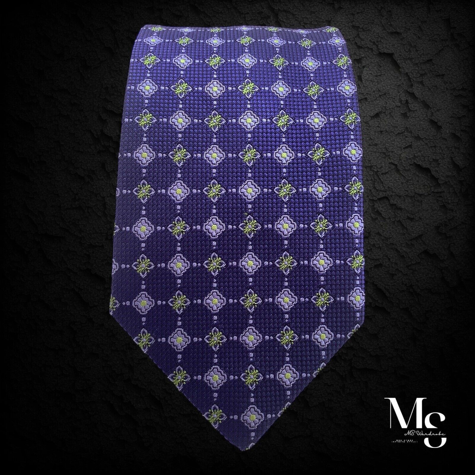 David Donahue DAVID DONAHUE Blue Floral Luxury Silk Tie Hand Made In USA Size ONE SIZE - 5 Thumbnail