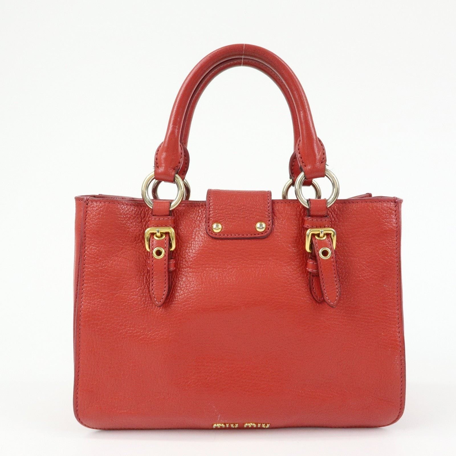 Miu Miu Miu Miu Madras Leather Satchel Red Size ONE SIZE - 2 Thumbnail
