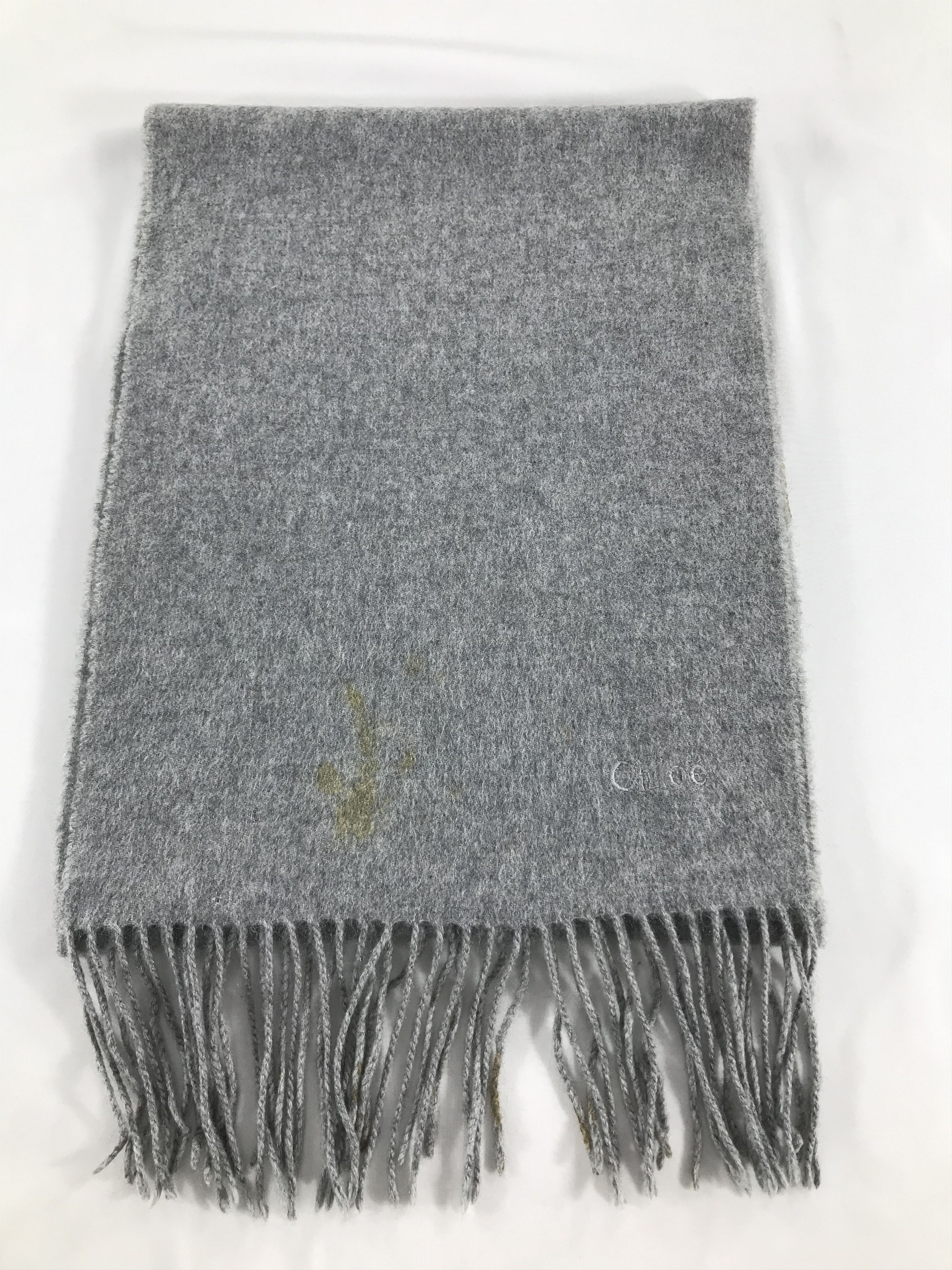 Vintage Chloe Grey Cashmere Scarf Muffler V420 Size ONE SIZE - 2 Thumbnail