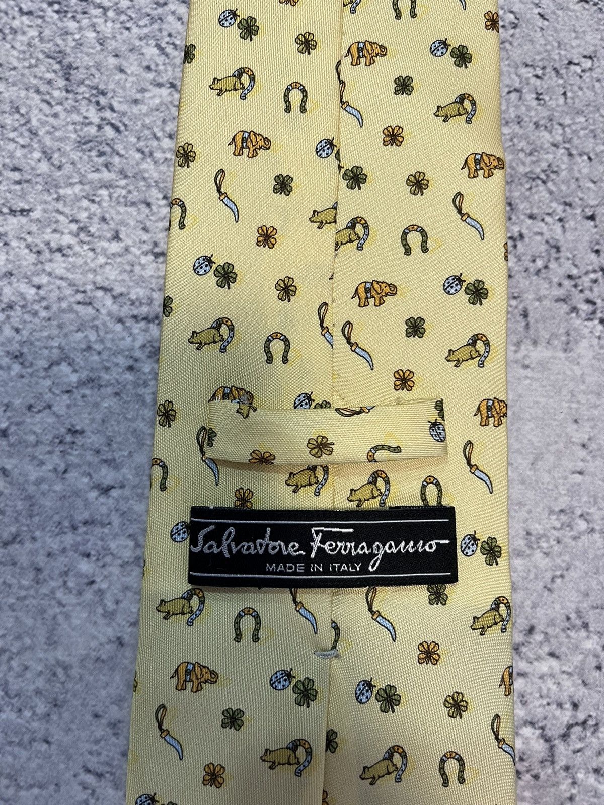 Salvatore Ferragamo Salvatore Ferragamo Tie 100% Silk Monogram Floral Animals Size ONE SIZE - 4 Thumbnail