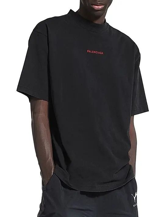 Balenciaga os11x0326 Back Medium Fit T-Shirt in Black Size US S / EU 44-46 / 1 - 3 Thumbnail