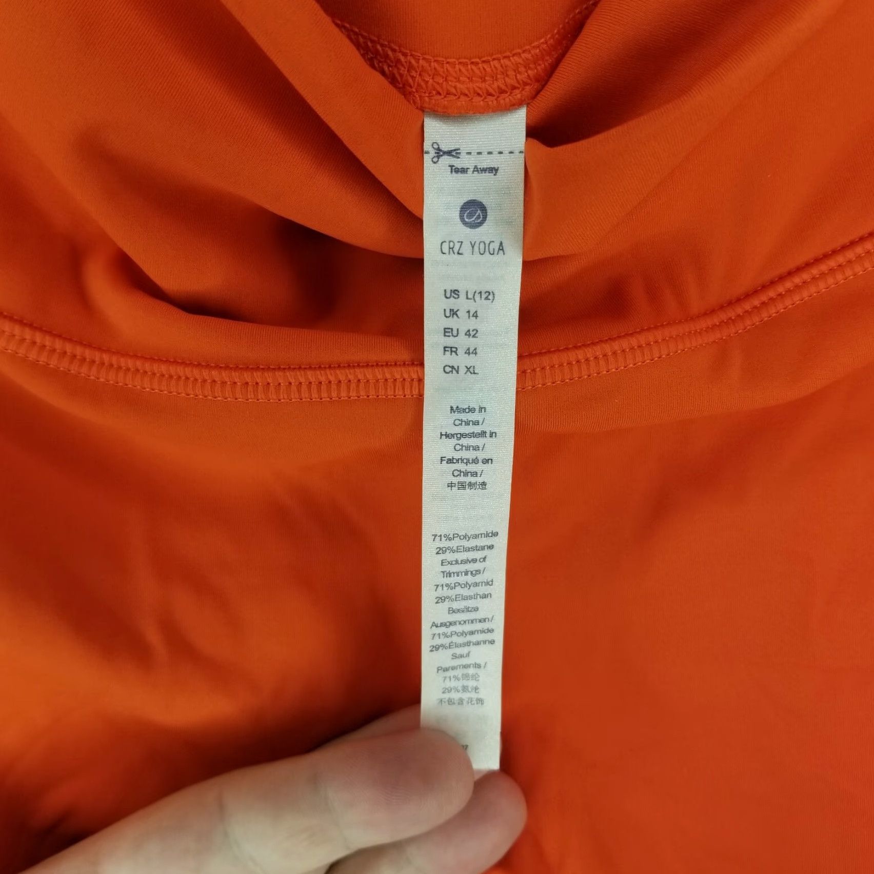 Vintage CRZ YOGA Compression Shorts Women L Orange Athletic Activewear Size 36" / US 14 / IT 50 - 2 Thumbnail