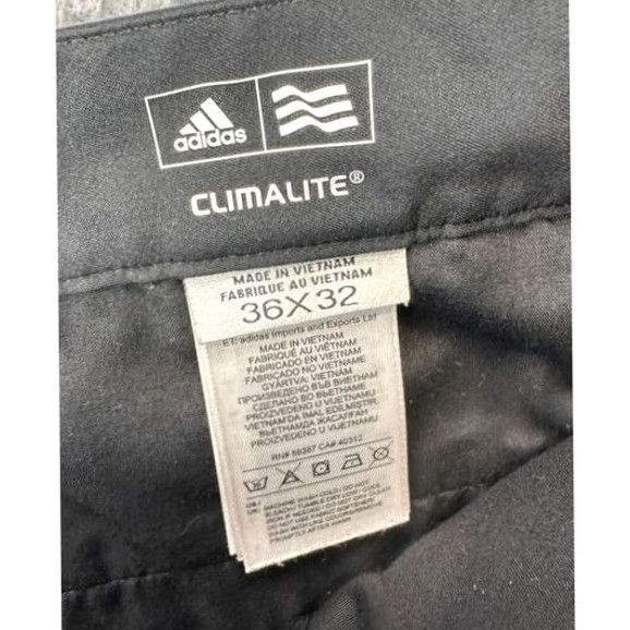 Adidas Adidas Climalite Chino Golf Pants Mens 36X32 Black Logo Straight Leg Flat Front Size US 36 / EU 52 - 3 Thumbnail