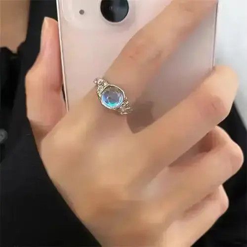 Ring Of Fire Electro Ring Crystal Stone Silver Abstract Star Pop Fantasy Size ONE SIZE - 2 Thumbnail