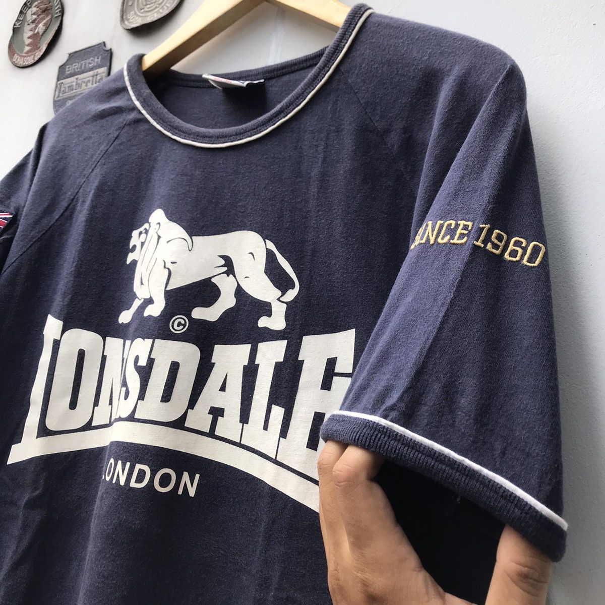 Lonsdale × Other UK × Vintage Lonsdale london Ringer tee tshirt colour navy blue size L Size US M / EU 48-50 / 2 - 5 Thumbnail