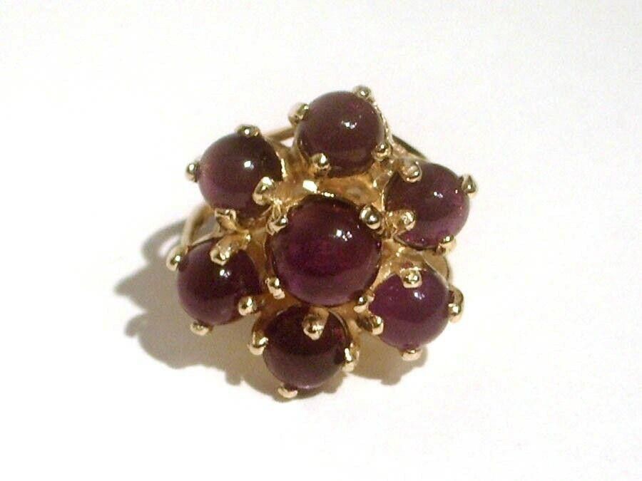 Handmade 18kt Gold Vermeil Silver Flower Cocktal Ring Purple Amethyst Size ONE SIZE - 1 Thumbnail